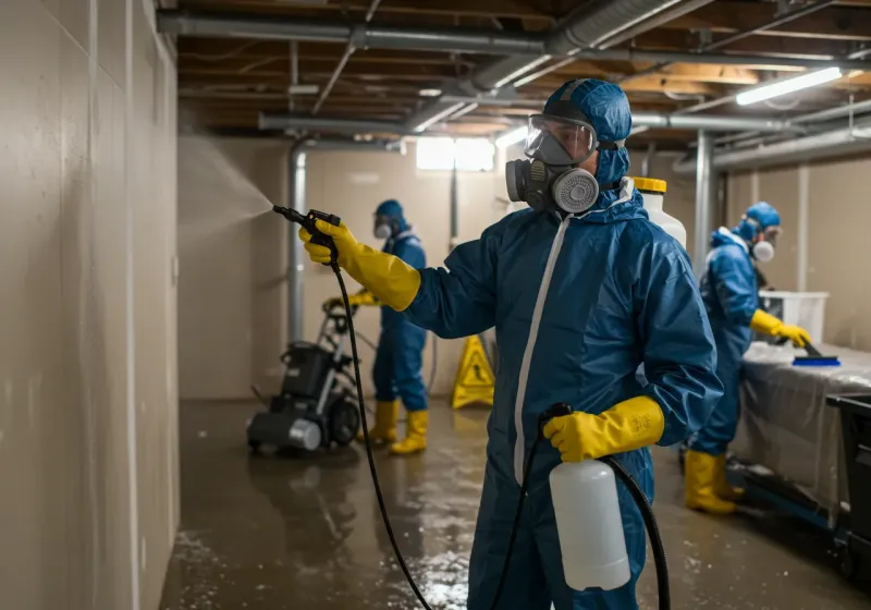 Basement Sanitization and Antimicrobial Treatment process in Five Points, OH
