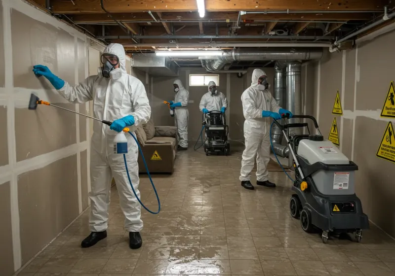 Basement Moisture Removal and Structural Drying process in Five Points, OH